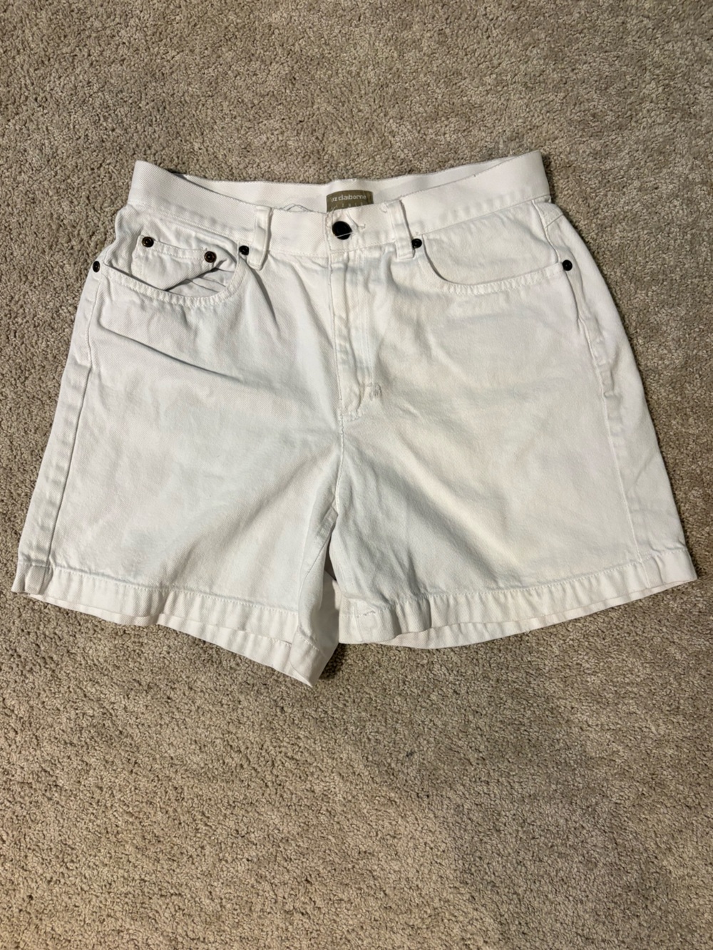 Vintage Liz Claiborne White Cotton High Rise Shorts Size 10